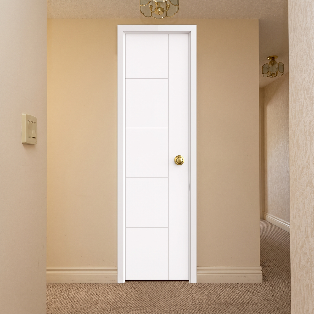 20 in. x 80 in. Berkley Hollow Core Primed White MDF Prehung Interior Door