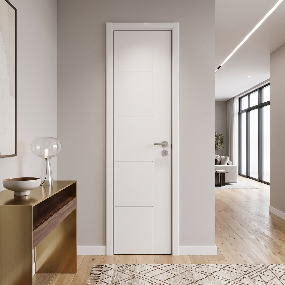 20 in. x 80 in. Berkley Hollow Core Primed White MDF Prehung Interior Door