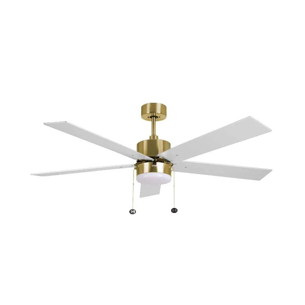 5-Blade 52" CG Modern Fan White Blades Pull Chain 3K, 4K, 5K