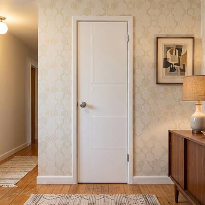 24 in. x 80 in. Berkley Hollow Core Primed White MDF Prehung Interior Door