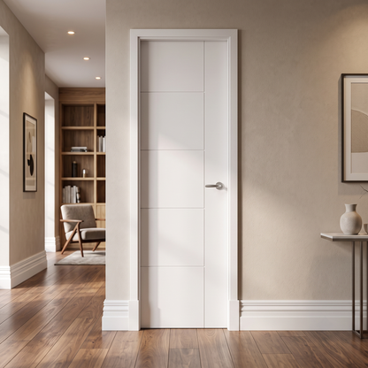 24 in. x 80 in. Berkley Hollow Core Primed White MDF Prehung Interior Door