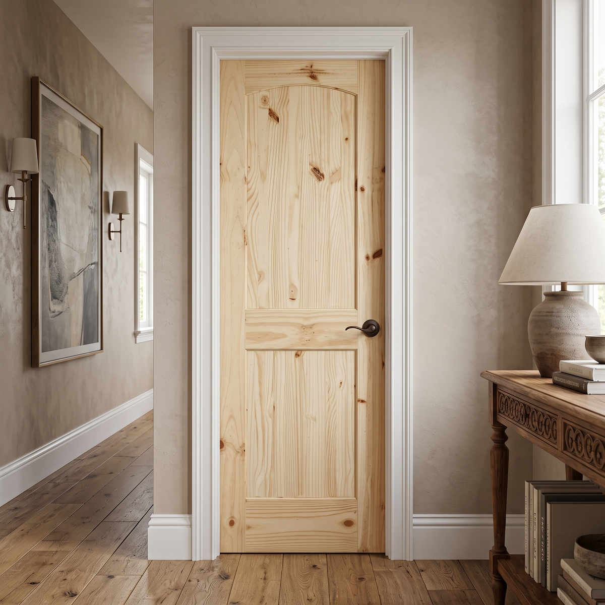 24 in. x 80 in. Cheyenne Knotty Pine Solid Core Interior Door Slab