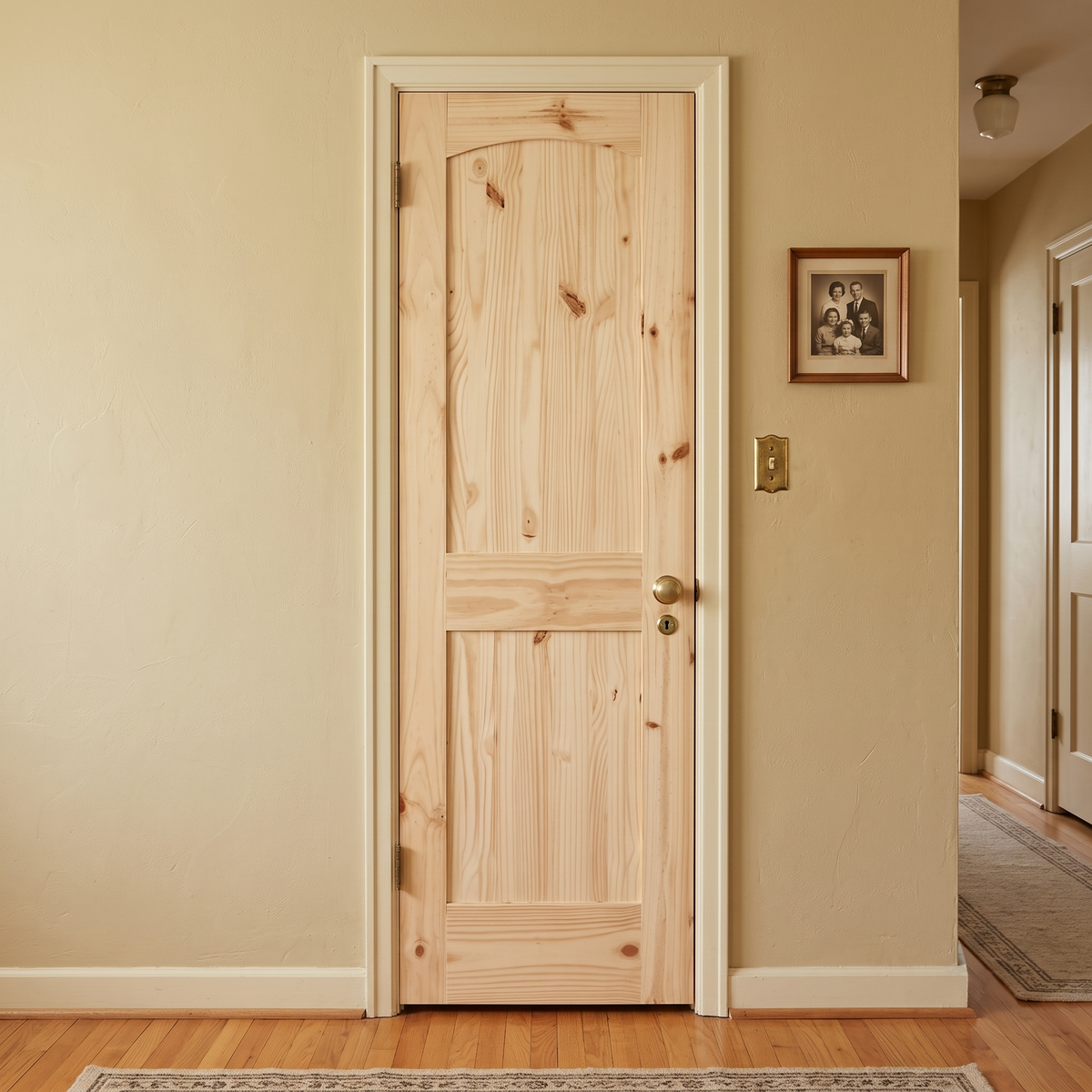 24 in. x 80 in. Cheyenne Knotty Pine Solid Core Interior Door Slab