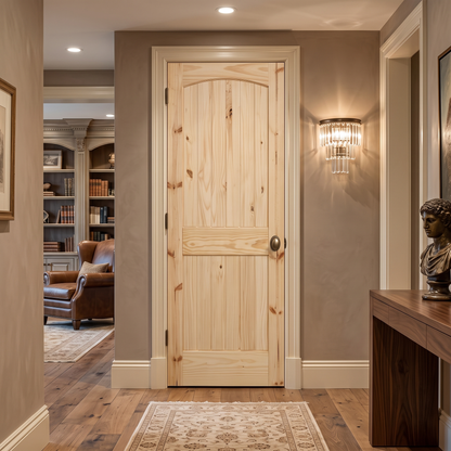 28 in. x 80 in. Cheyenne Knotty Pine Solid Core Interior Door Slab