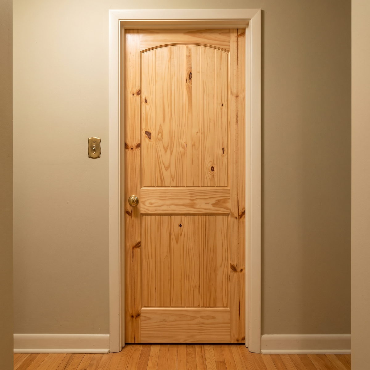 28 in. x 80 in. Cheyenne Knotty Pine Solid Core Interior Door Slab