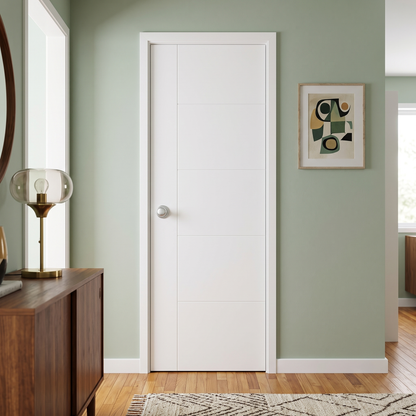 28 in. x 80 in. Berkley Hollow Core Primed White MDF Prehung Interior Door