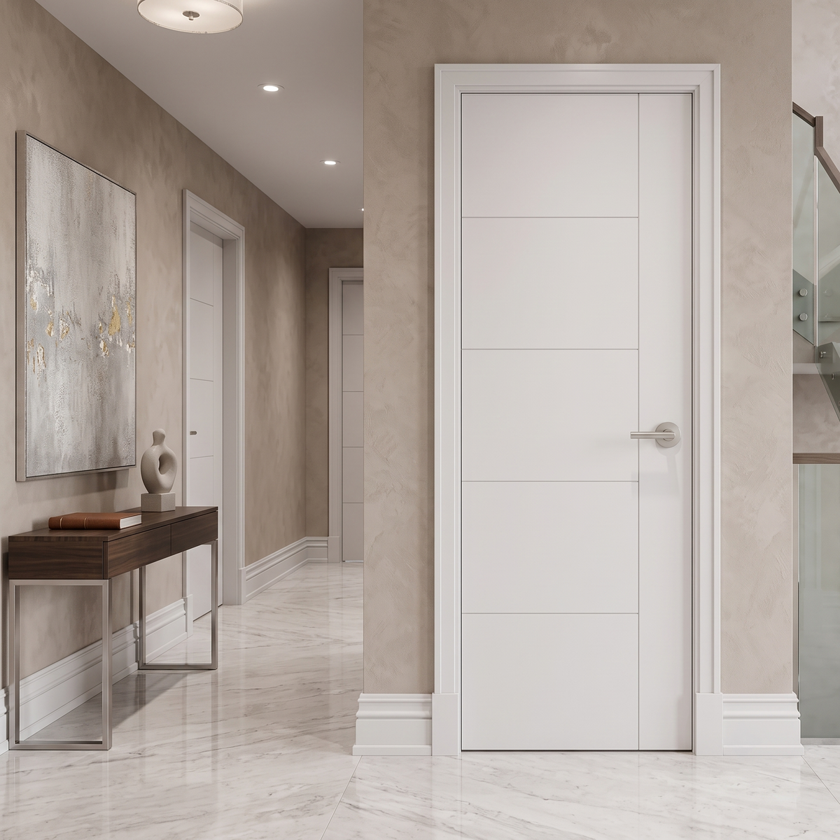 28 in. x 80 in. Berkley Hollow Core Primed White MDF Prehung Interior Door