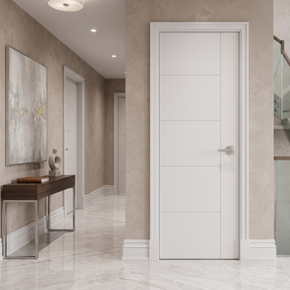 28 in. x 80 in. Berkley Hollow Core Primed White MDF Prehung Interior Door