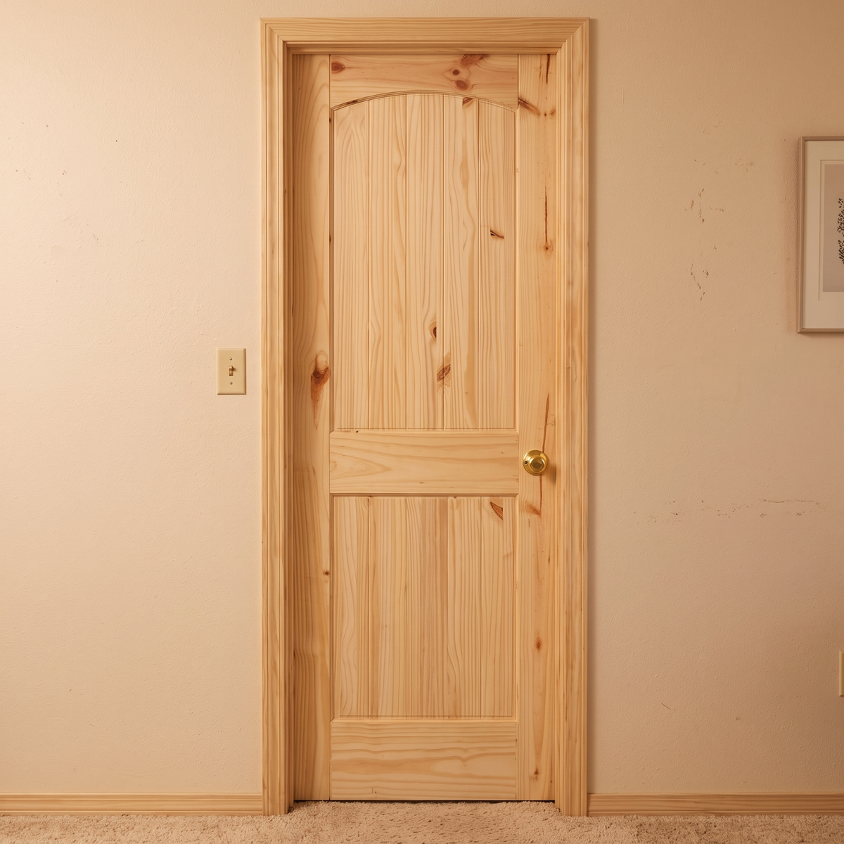 28 in x 80 in Cheyenne Knotty Pine Interior prehung Door