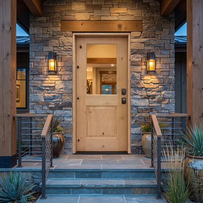 2/6x6/8 Knotty Alder 1/2 Lite Prehung Exterior Door