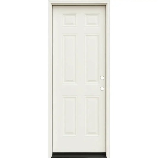 2/8x6/8 Single 6 Panel Steel Prehung Front Door