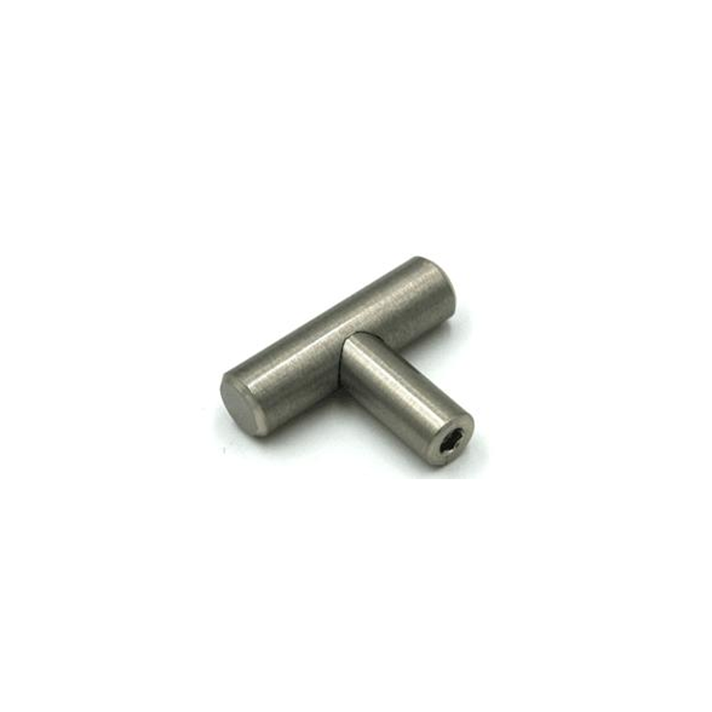 Round Cabinet Knob in Satin Nickel T-Shape