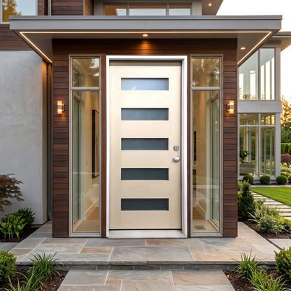 3/0x6/8 Single Textured Prehung Fiberglass Door with 5 Lites