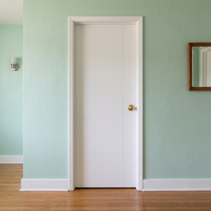 30 in. x 80 in. Berkley Hollow Core Primed White MDF Prehung Interior Door