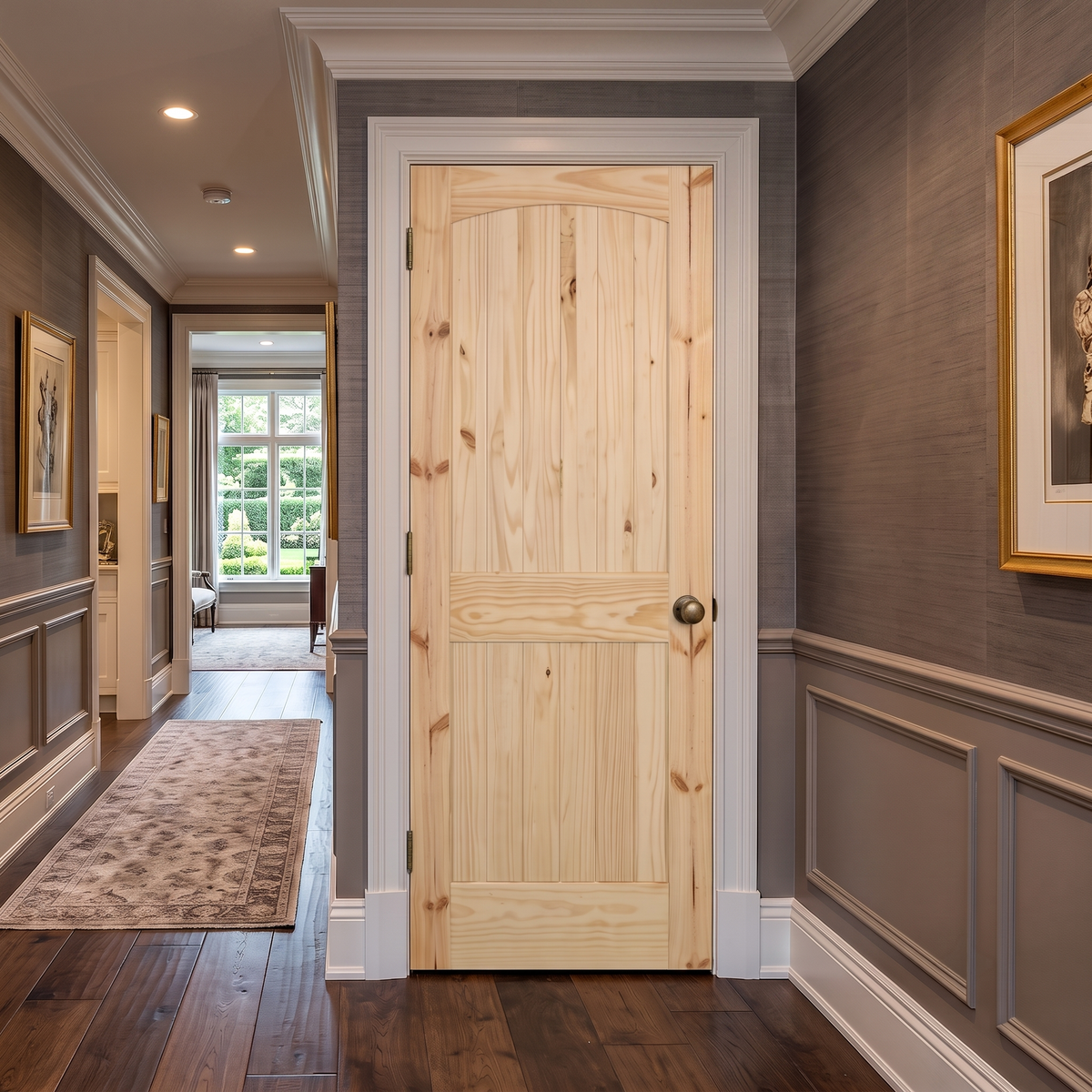 30 in. x 80 in. Cheyenne Knotty Pine Solid Core Interior Door Slab