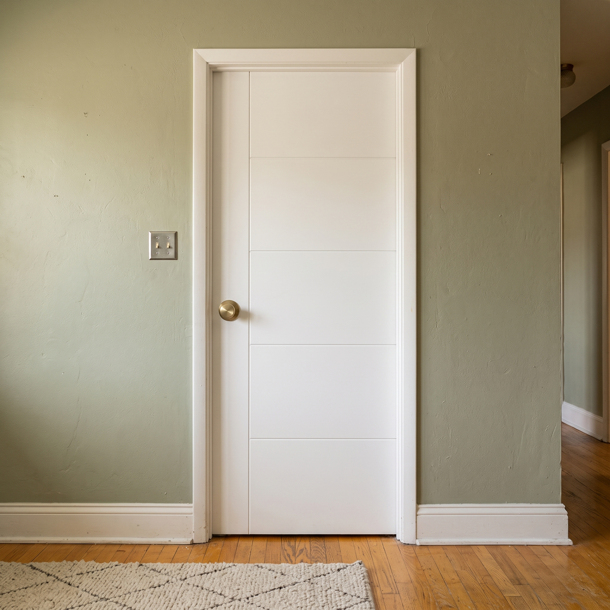 32 in. x 80 in. Berkley Hollow Core Primed White MDF Prehung Interior Door