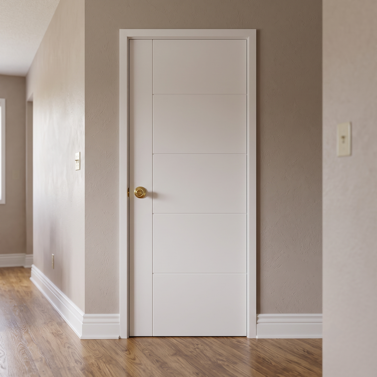 32 in. x 80 in. Berkley Hollow Core Primed White MDF Prehung Interior Door