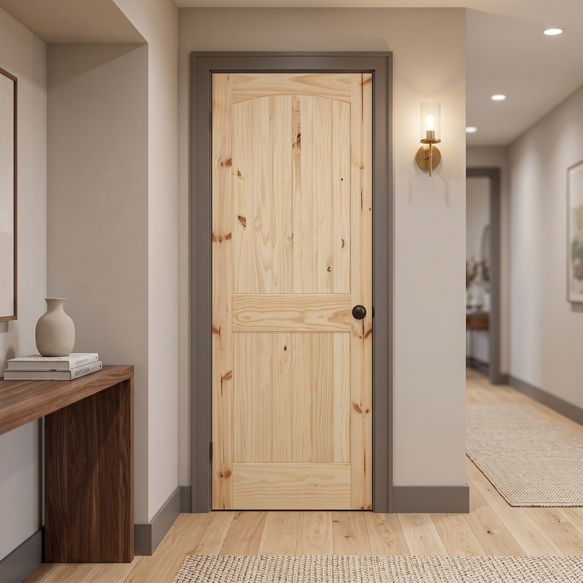 32 in. x 80 in. Cheyenne Knotty Pine Solid Core Interior Door Slab