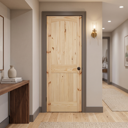 32 in. x 80 in. Cheyenne Knotty Pine Solid Core Interior Door Slab