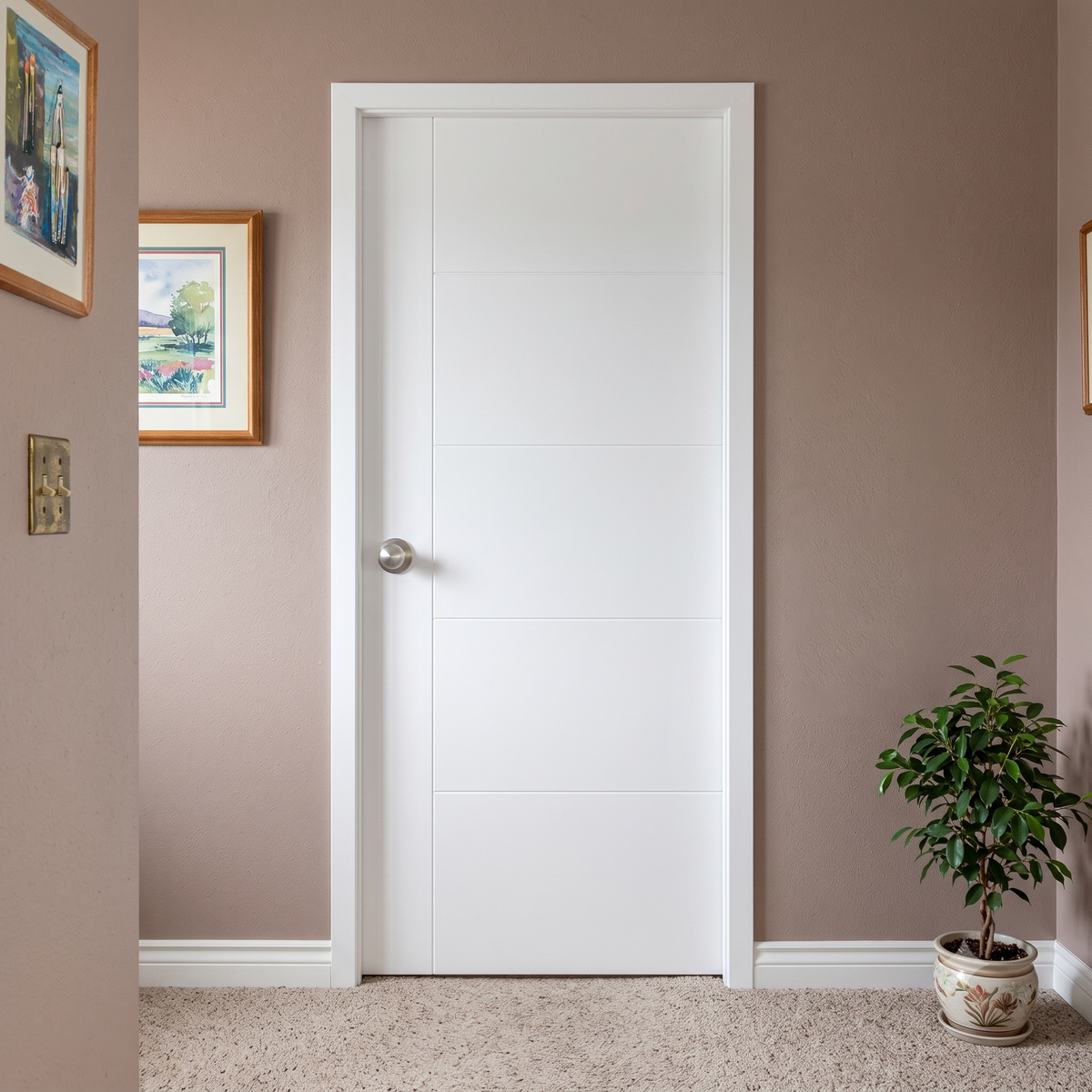 34 in. x 80 in. Berkley Hollow Core Primed White MDF Prehung Interior Door
