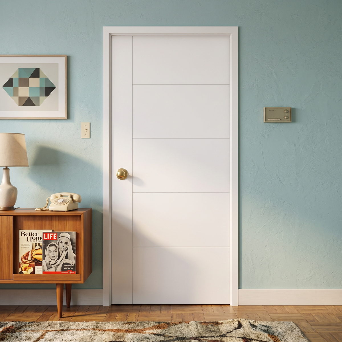 36 in. x 80 in. Berkley Hollow Core Primed White MDF Prehung Interior Door