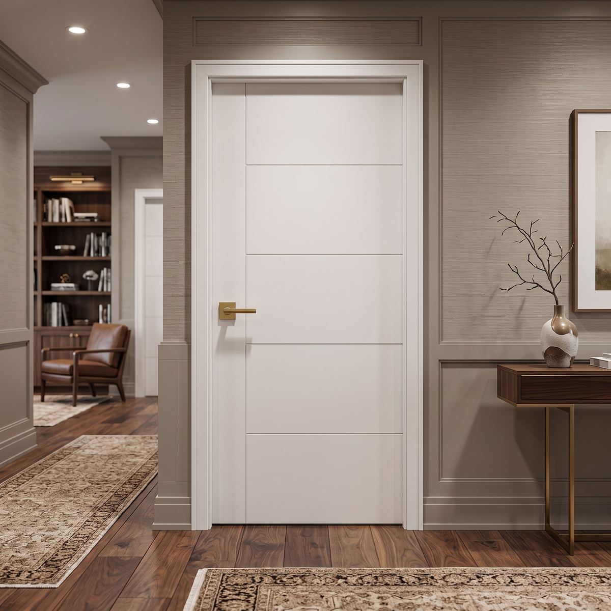36 in. x 80 in. Berkley Hollow Core Primed White MDF Prehung Interior Door