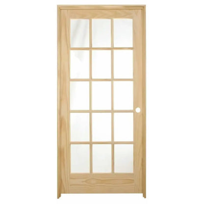 36 in x 80 in 15 Lite Pine Prehung Interior Door