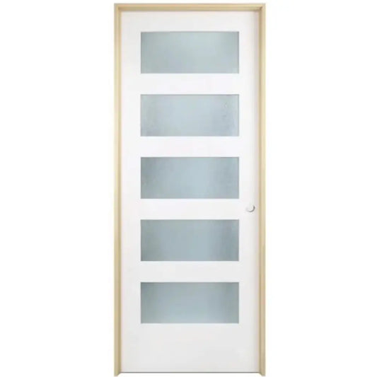 36 in x 80 in 5 Lite Frosted Glass Interior Door