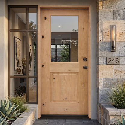 3/0x6/8 Knotty Alder 1/2 Lite Prehung Exterior Door