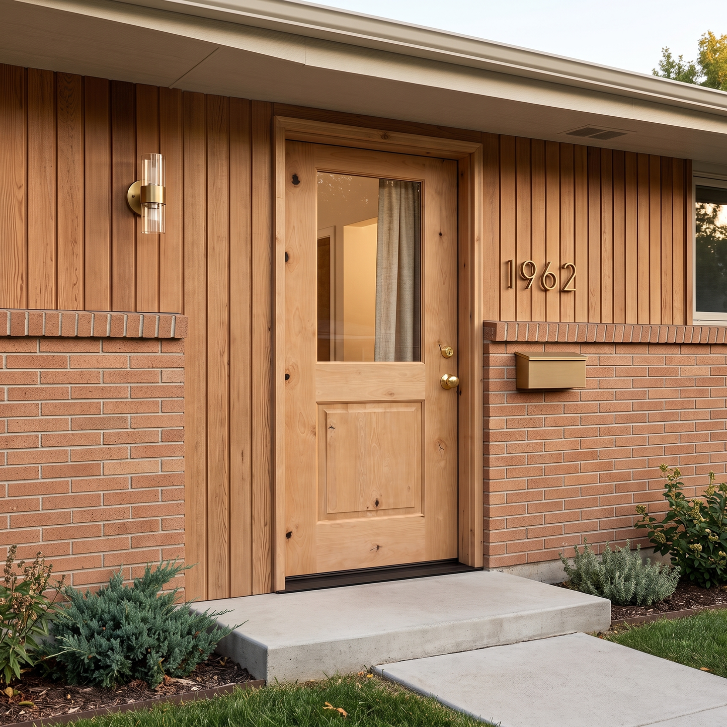 3/0x6/8 Knotty Alder 1/2 Lite Prehung Exterior Door