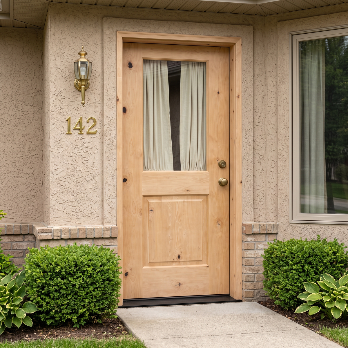 3/0x6/8 Knotty Alder 1/2 Lite Prehung Exterior Door