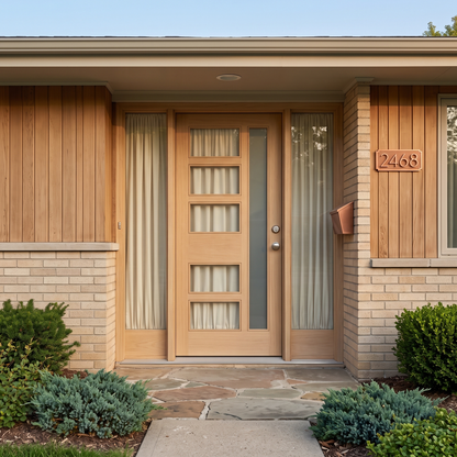 3/0x6/8 Mahogany Front Door with 6 Lite Frosted Glass