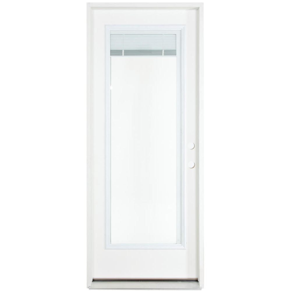 3/0x6/8 Primed Fiberglass Full Mini Blind Exterior Door