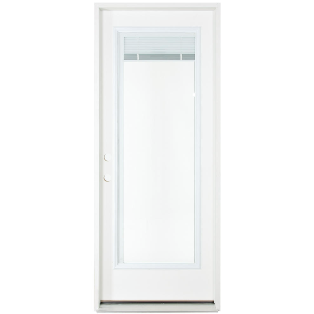 3/0x6/8 Primed Fiberglass Full Mini Blind Exterior Door