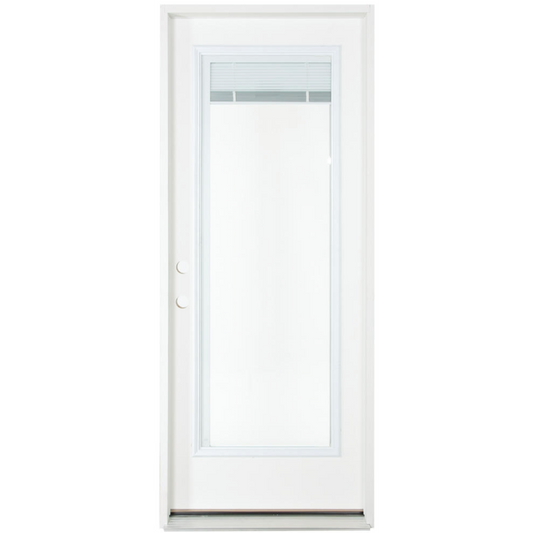 3/0x6/8 Primed Fiberglass Full Mini Blind Exterior Door