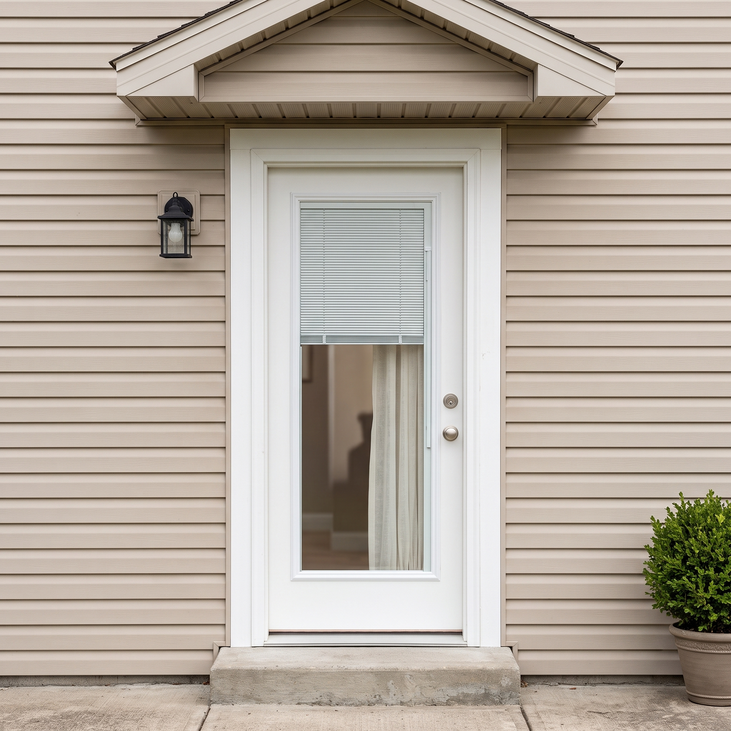 3/0x6/8 Primed Fiberglass Full Mini Blind Exterior Door