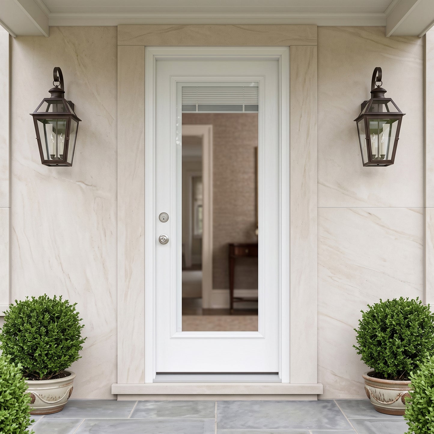 3/0x6/8 Primed Fiberglass Full Mini Blind Exterior Door