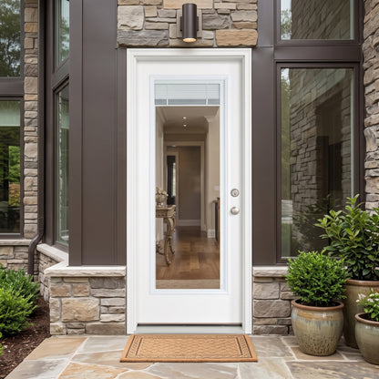 3/0x6/8 Primed Fiberglass Full Mini Blind Exterior Door