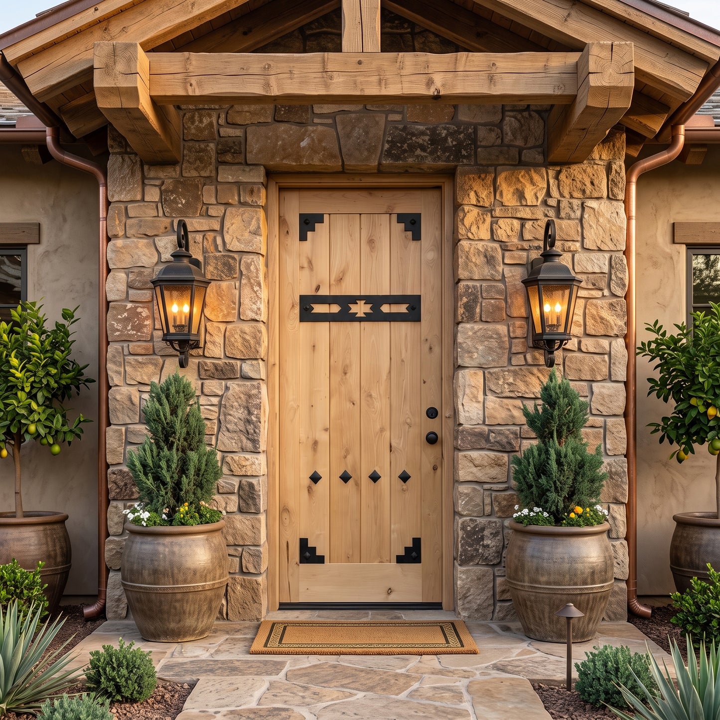 3/0x6/8 Western Knotty Alder Front Door with Clavos