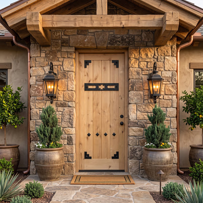 3/0x6/8 Western Knotty Alder Front Door with Clavos