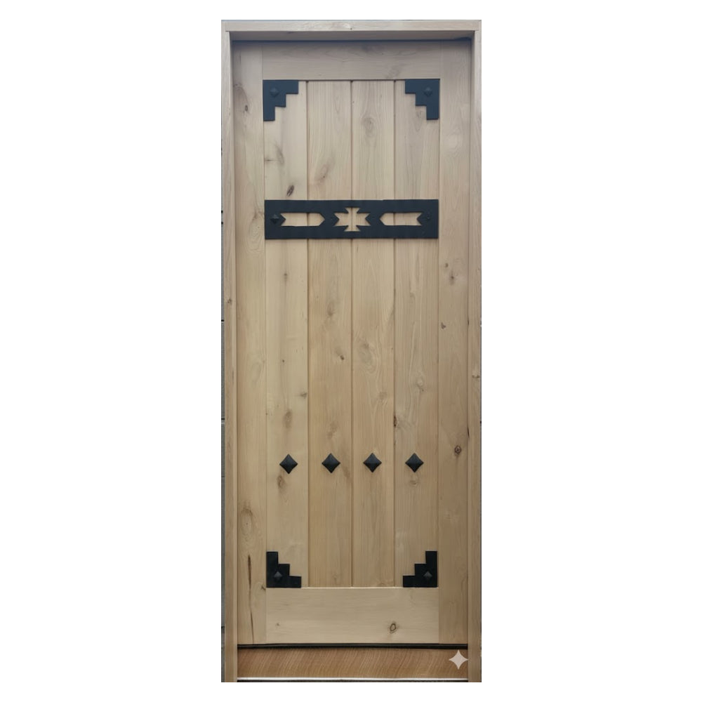 3/0x6/8 Western Knotty Alder Front Door with Clavos
