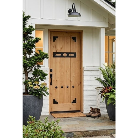 3/0x6/8 Western Knotty Alder Front Door with Clavos