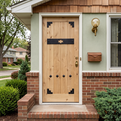 3/0x6/8 Western Knotty Alder Front Door with Clavos
