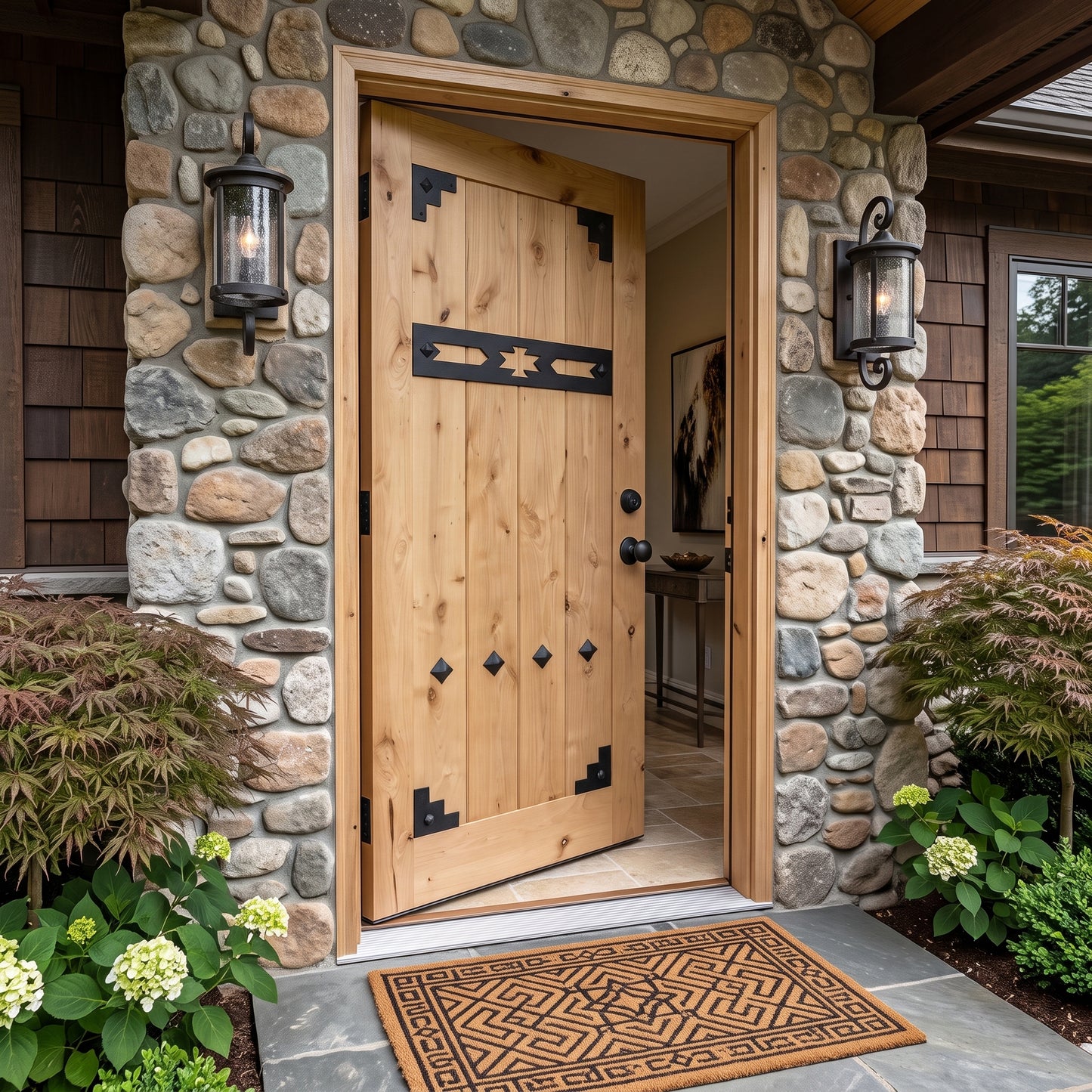 3/0x6/8 Western Knotty Alder Front Door with Clavos