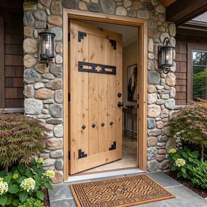 3/0x6/8 Western Knotty Alder Front Door with Clavos
