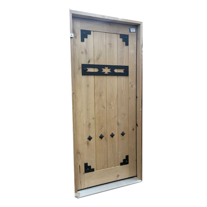 3/0x6/8 Western Knotty Alder Front Door with Clavos