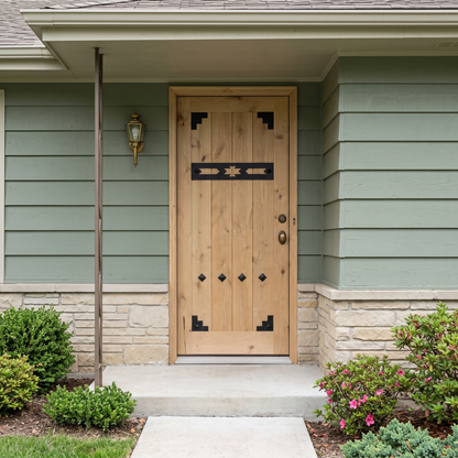 3/0x6/8 Western Knotty Alder Front Door with Clavos
