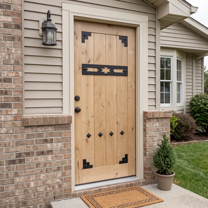 3/0x6/8 Western Knotty Alder Front Door with Clavos