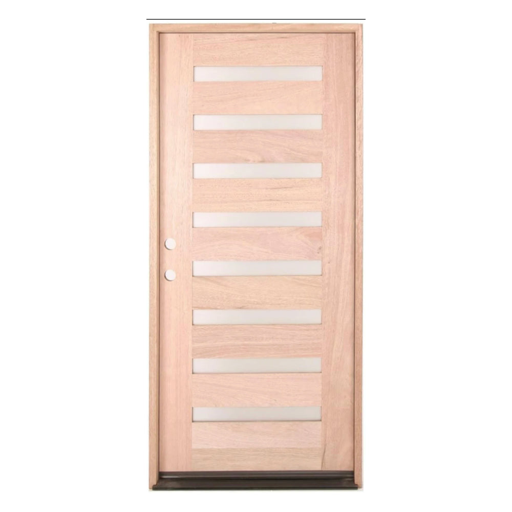 3/0x6/8 Mahogany Prehung Front Door With 8 Lites