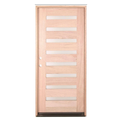 3/0x6/8 Mahogany Prehung Front Door With 8 Lites